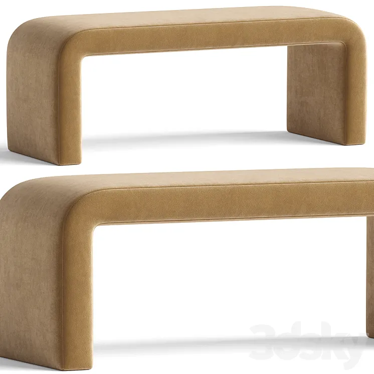 Colby Upholstered Bench Bronze 3DS Max Model