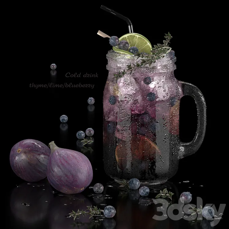 cold drinks. Thyme\/lime\/blueberry 3DS Max Model