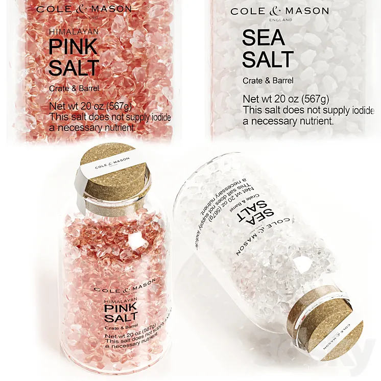 Cole and Mason Pink Himalayan Salt and Sea Salt kitchen set 3DS Max