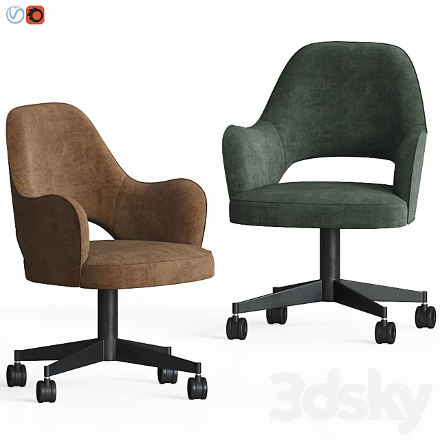 Colette Office Chair Baxter Armchair 3DS Max Model