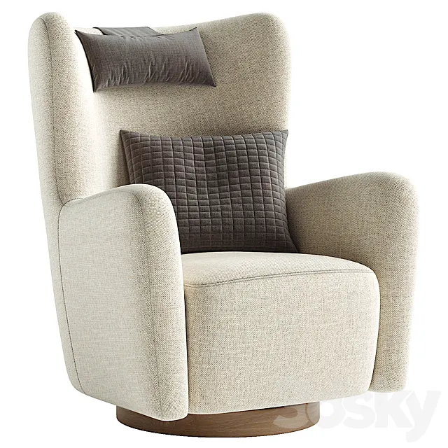 Colette Swivel Armchair 3DS Max Model