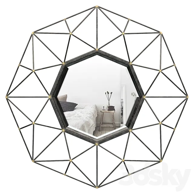 Coll Round Metal Wall Mirror MCRW5888 3DS Max Model