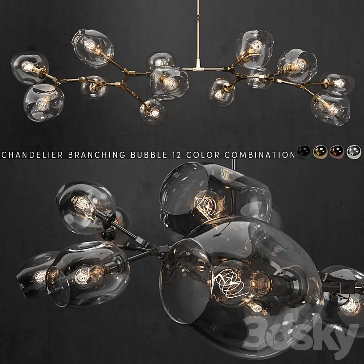 Collection Branching bubble 13 lamps 3DS Max