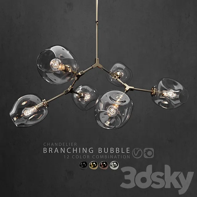 Collection Branching bubble 6 lamps 3DS Max Model
