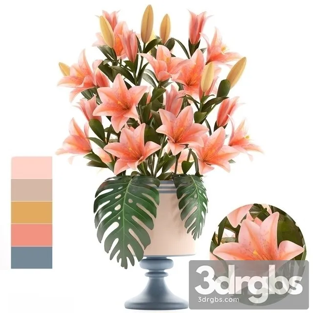 Collection Flowers 57 Bouquet Lilies 3dsmax Download