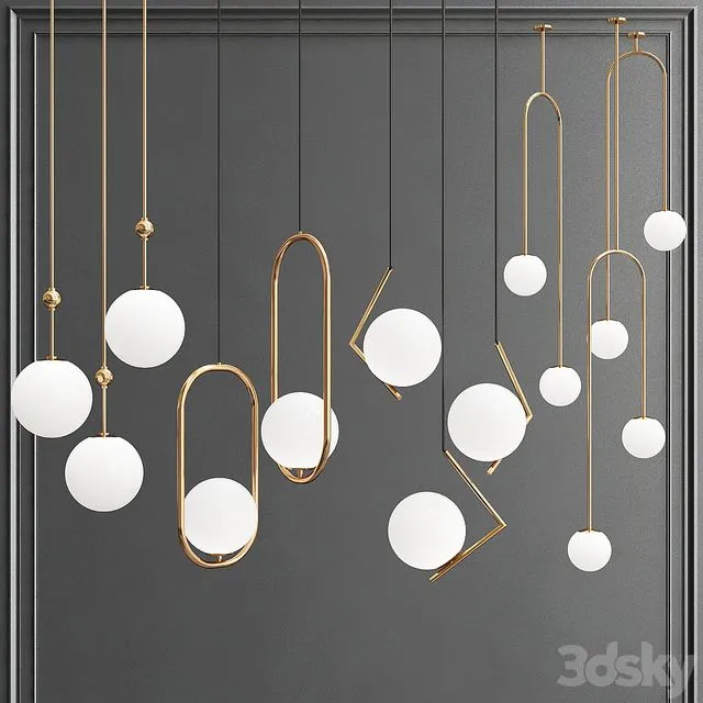 Collection fo Pendant Lights 8 3dsMax Model