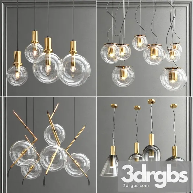 Collection Glass Bole Pendants 3dsmax Download