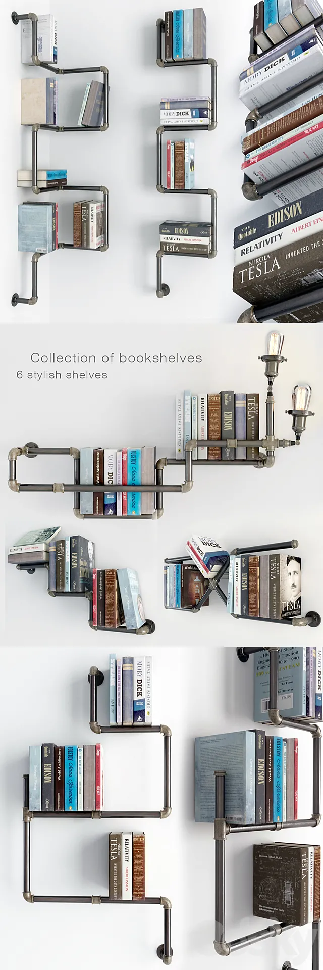 Collection of bookshelves “Stella Bleu” 3DSMax File