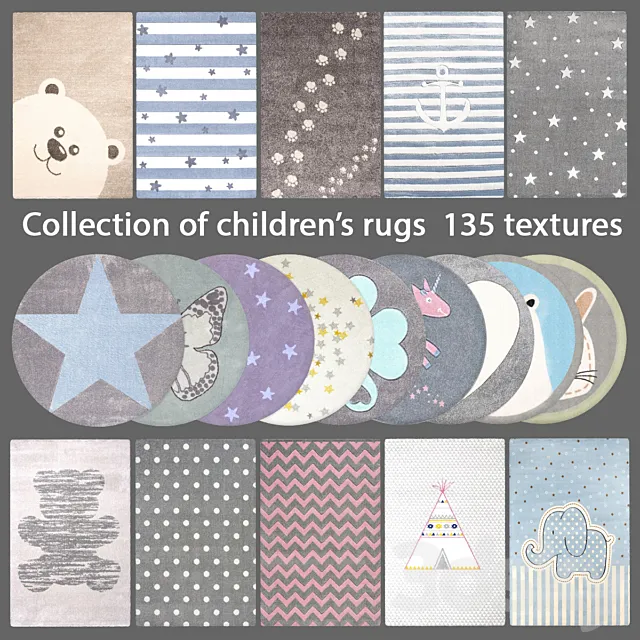 Collection of children’s carpets 4 3ds Max