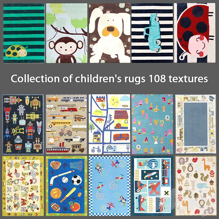Collection of children's rugs 2 3DS Max