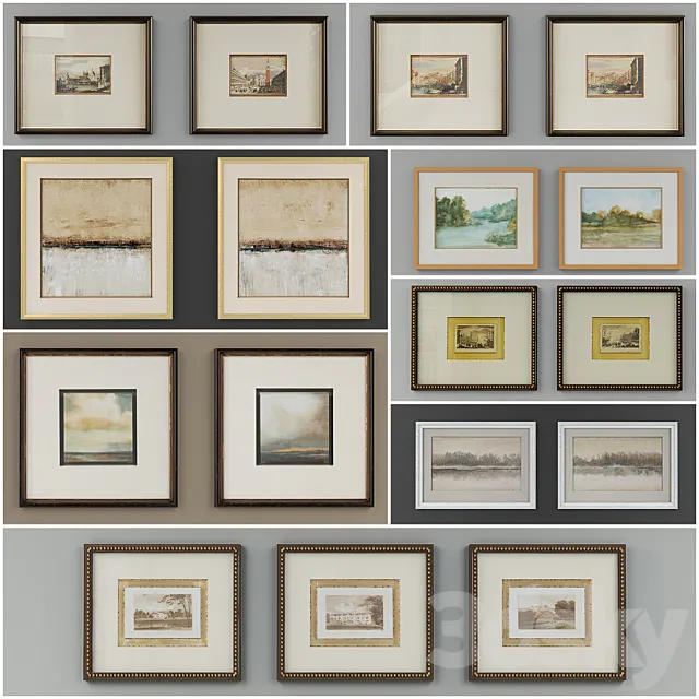 Collection of contemporary paintings John-Richard collection – 7 3ds Max