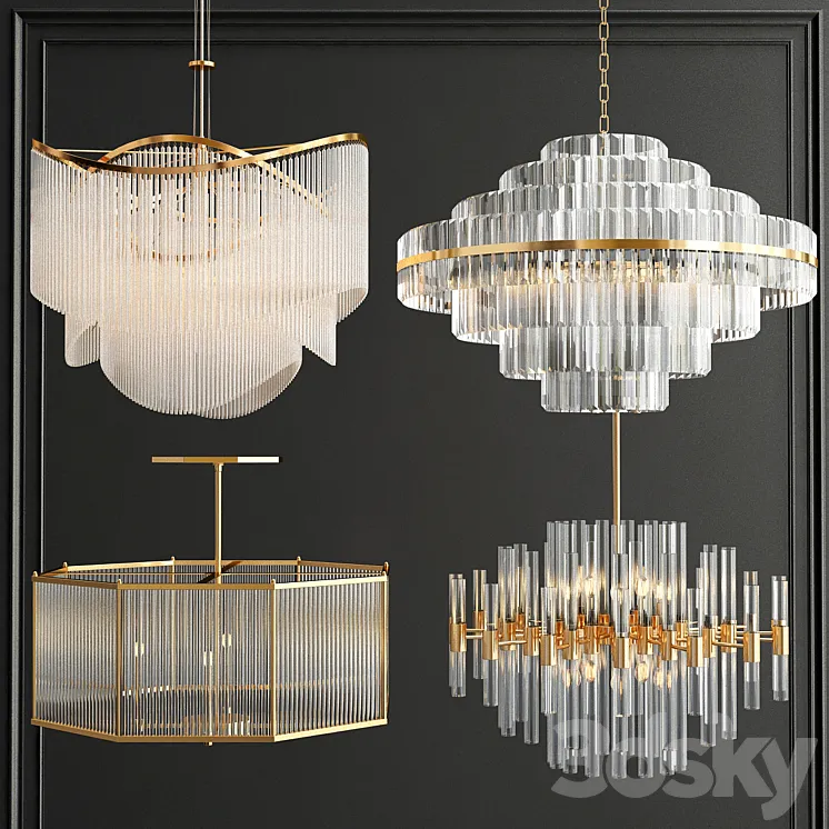 Collection of CRystal Chandelier 3DS Max