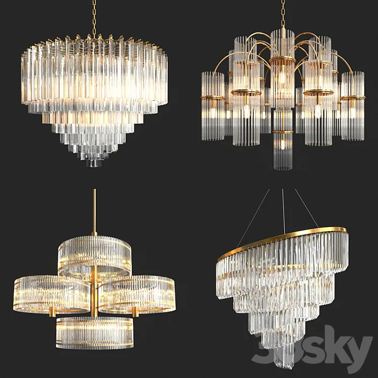 Collection of Crystal Chandelier_2 3DS Max