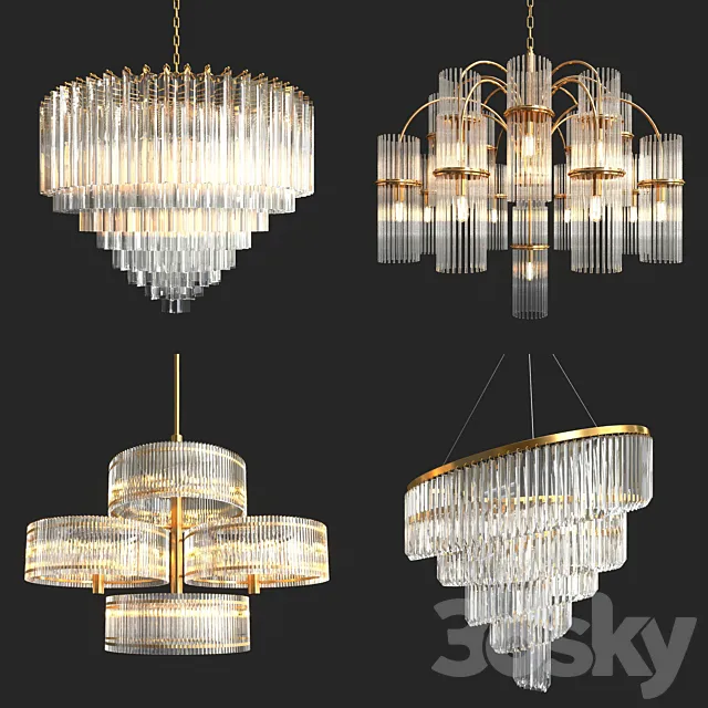 Collection of Crystal Chandelier_2 3DSMax File