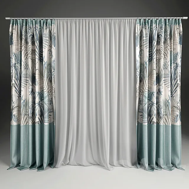 collection of curtains in ethnic style 3ds Max