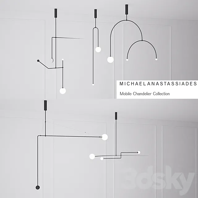 Collection of fixtures Mobile Chandelier Cillection 3DS Max Model