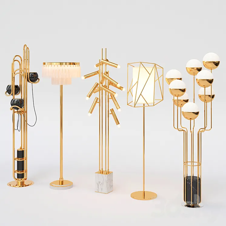Collection of Floor Lamps 3DS Max