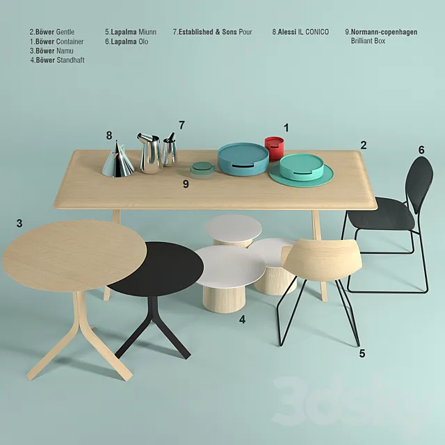 Collection of furniture decor + 3DS Max Model