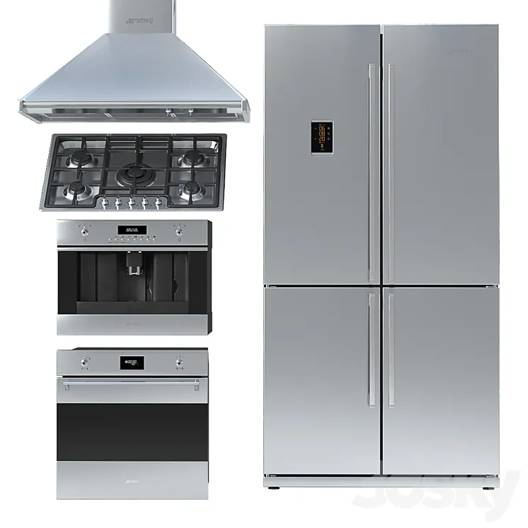 Collection of kitchen appliances Smeg 3DS Max