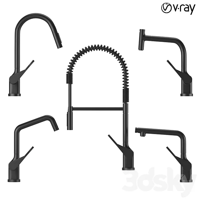 Collection of kitchen faucets_02 3ds Max