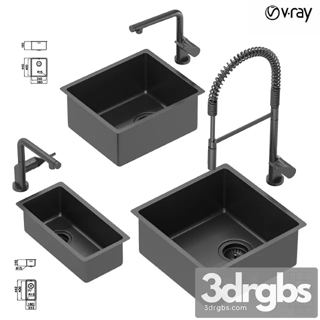 Collection Of Kitchen Sinks 02 3dsmax Download