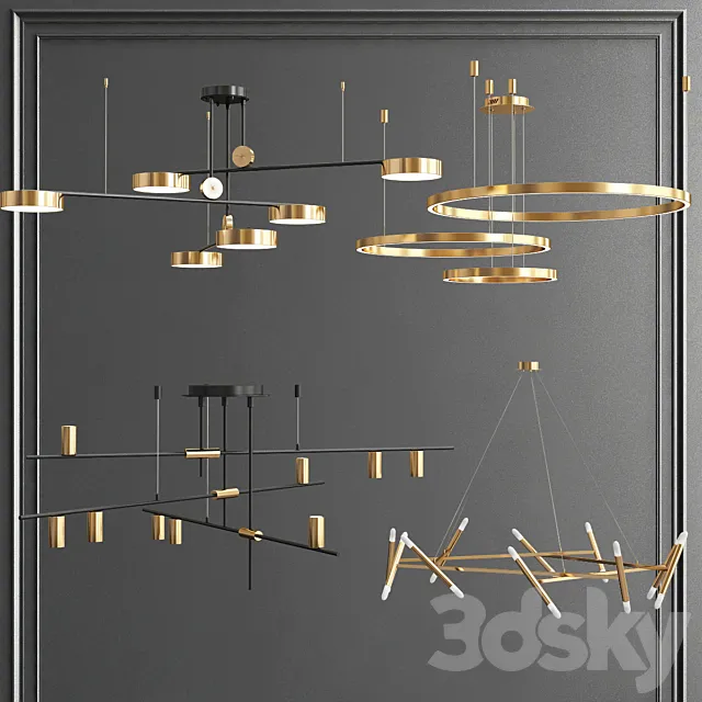 Collection of Minimalist Chandelier 3ds Max