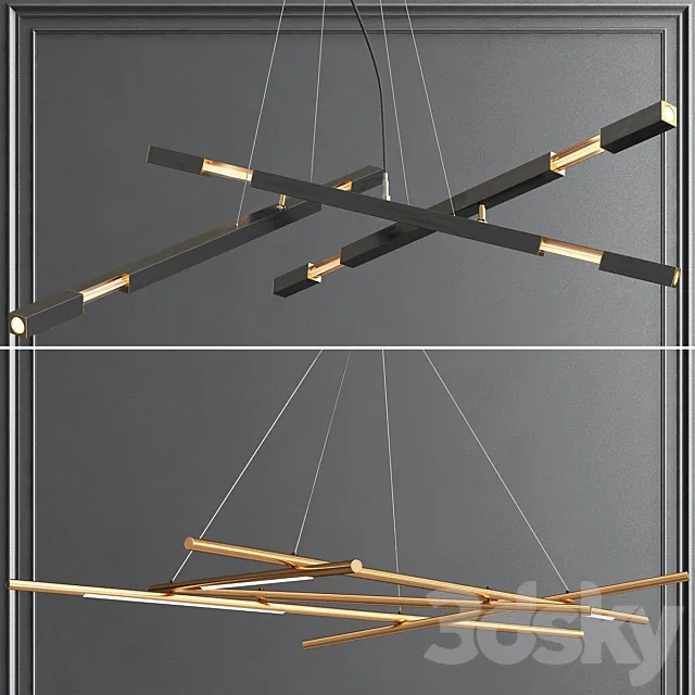 Collection of Minimalist Chandelier 3DSMax File
