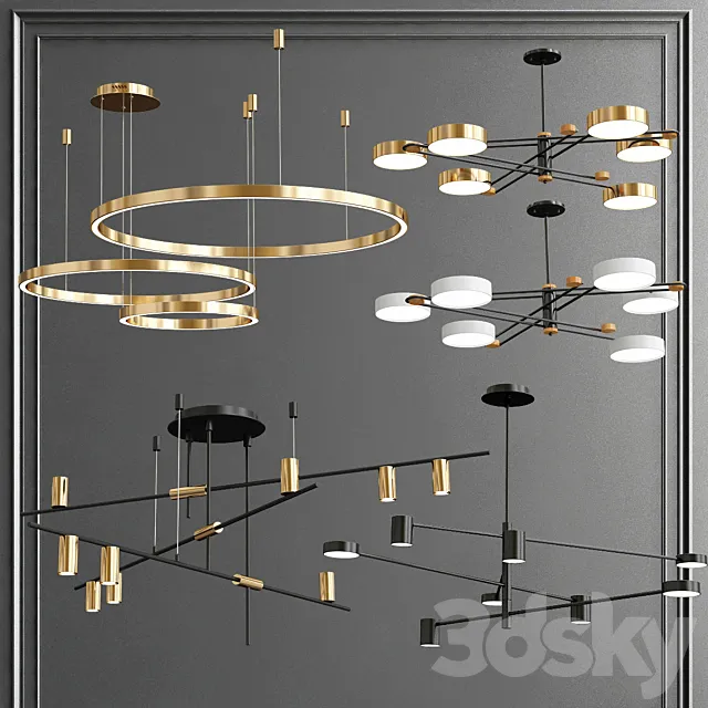 Collection of Minimalist Chandelier 5 3ds Max