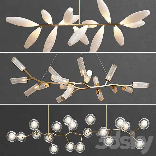 Collection of Modern Branche Lighting 3DSMax File