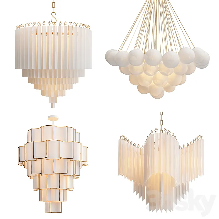 Collection of modern chandelier 3DS Max