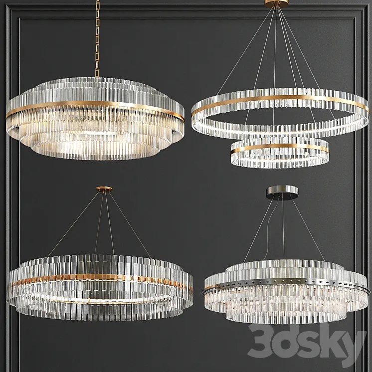 Collection of Modern Crystal Chandelier 3DS Max