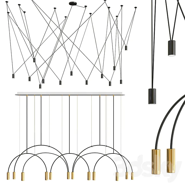 Collection of new minimalist chandelier_3 3ds Max