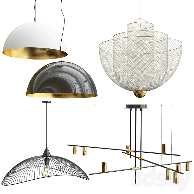 Collection of new minimalist chandelier_4 3DS Max