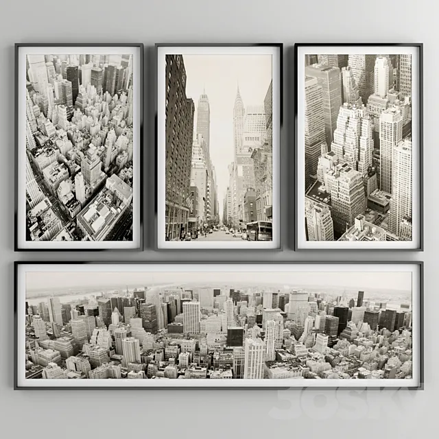 Collection of New York View with Frame 3ds Max