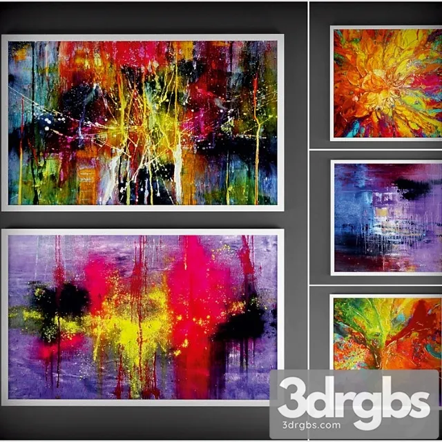 Collection Of Paintings Abstract 2 3dsmax Download