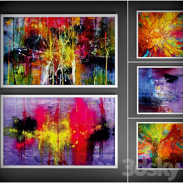 Collection of paintings "Abstract" 2 3DS Max