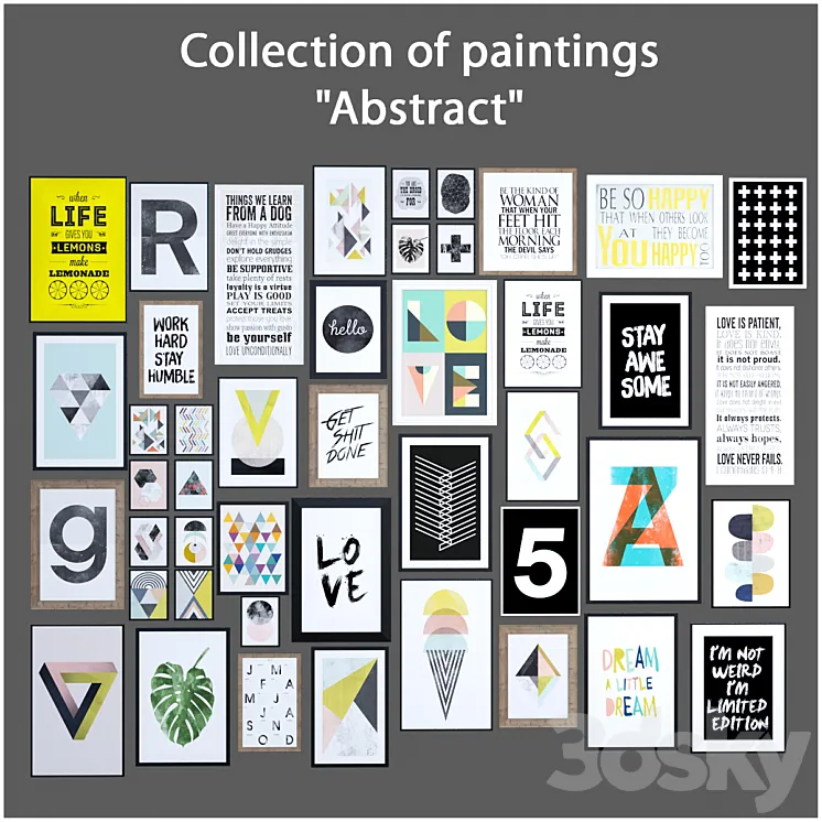 Collection of paintings by 45 pcs. 3DS Max