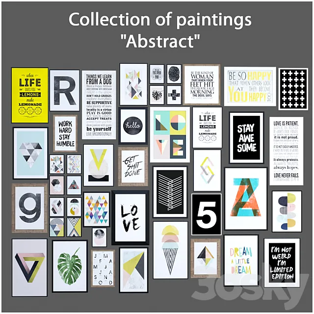 Collection of paintings by 45 pcs. 3DSMax File