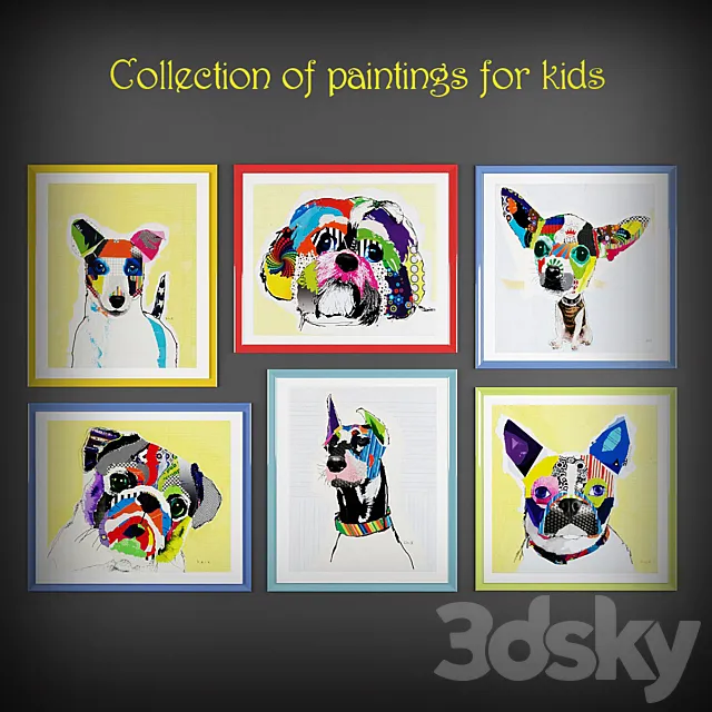 Collection of paintings for kids 2 3DS Max Model