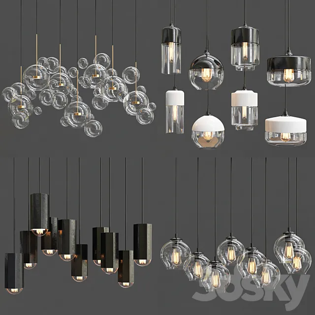Collection of Pendant Lights 3ds Max
