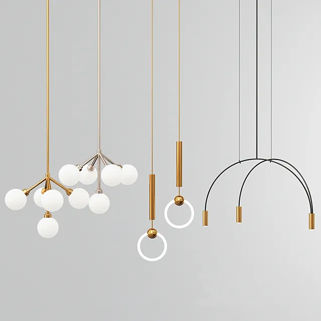 Collection of Pendant Lights 3DS Max Model