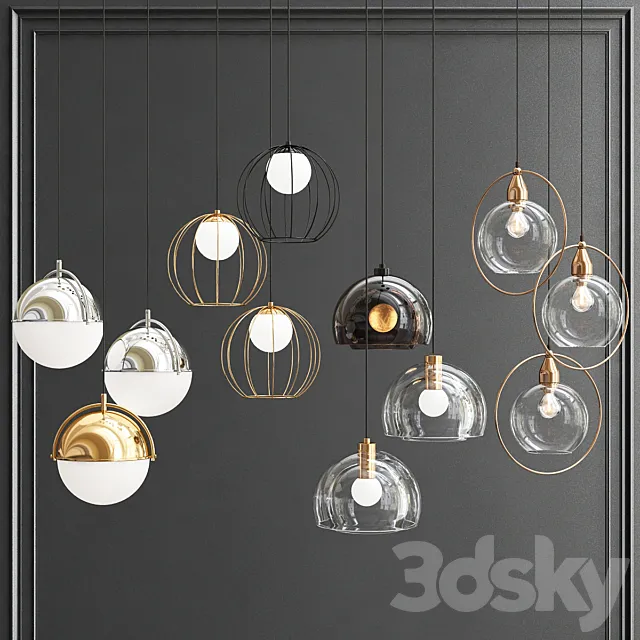Collection of Pendant Lights 3DS Max Model