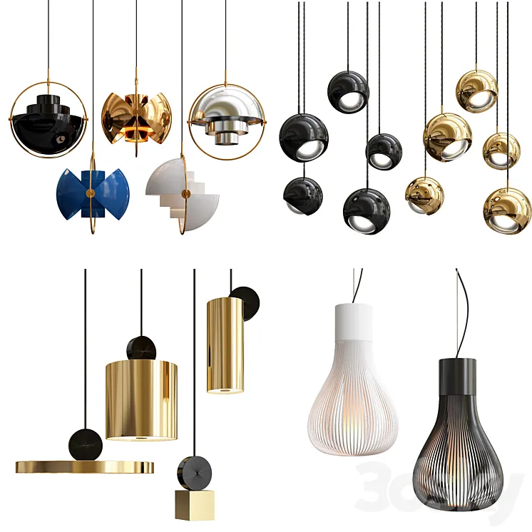 Collection of Pendant Lights 3DS Max