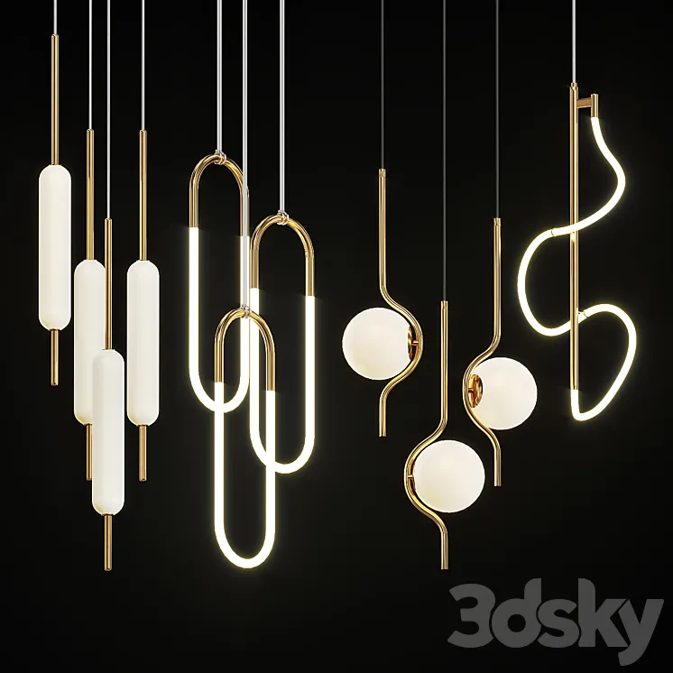 Collection of pendant lights Lampatron # 1 3DS Max