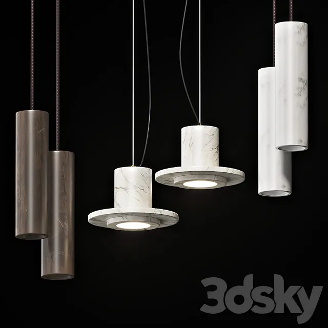 Collection of pendant lights Lampatron # 4 3DS Max Model