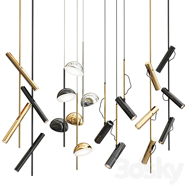 Collection of pendant lights_4 3ds Max