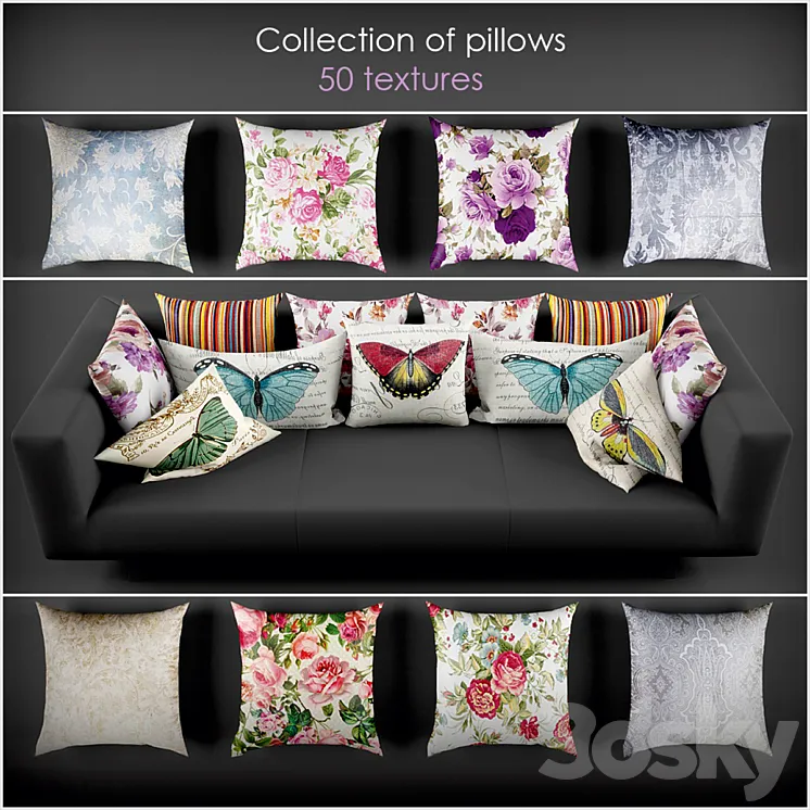 Collection of pillows 14 3DS Max