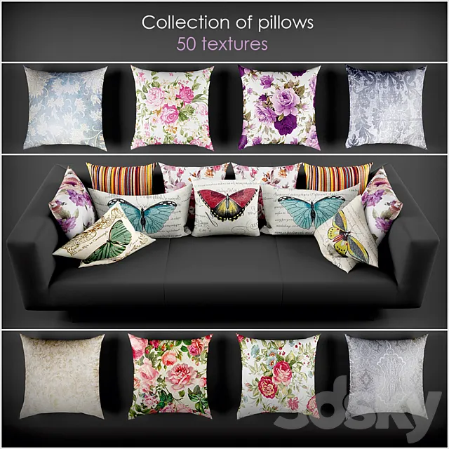 Collection of pillows 14 3DSMax File
