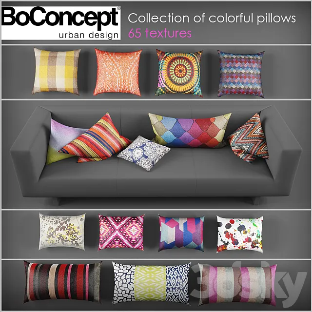 Collection of pillows from BoConcept 3DSMax File