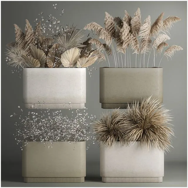 Collection of plant bouquets of dried flowers 1121 3dsMax Model